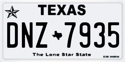 TX license plate DNZ7935