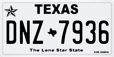 TX license plate DNZ7936
