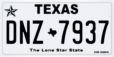 TX license plate DNZ7937