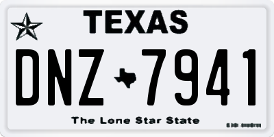 TX license plate DNZ7941