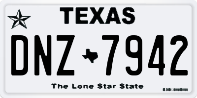 TX license plate DNZ7942