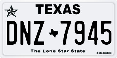 TX license plate DNZ7945