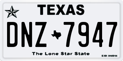 TX license plate DNZ7947