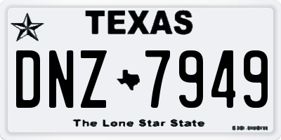 TX license plate DNZ7949