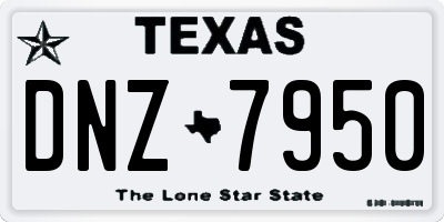 TX license plate DNZ7950