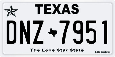 TX license plate DNZ7951