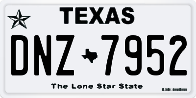 TX license plate DNZ7952