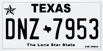 TX license plate DNZ7953