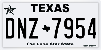 TX license plate DNZ7954