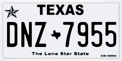 TX license plate DNZ7955