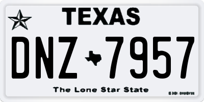 TX license plate DNZ7957
