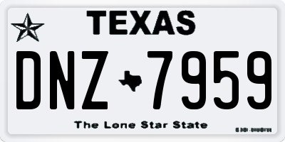 TX license plate DNZ7959