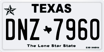 TX license plate DNZ7960