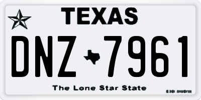 TX license plate DNZ7961