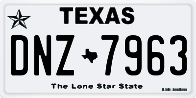 TX license plate DNZ7963