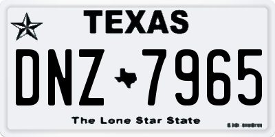 TX license plate DNZ7965