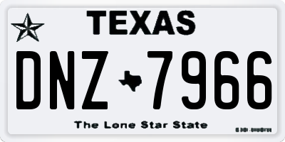TX license plate DNZ7966