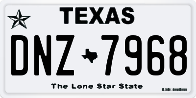TX license plate DNZ7968