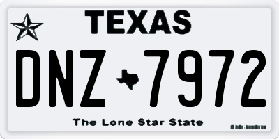 TX license plate DNZ7972