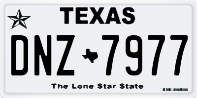 TX license plate DNZ7977