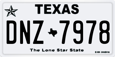 TX license plate DNZ7978