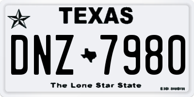 TX license plate DNZ7980