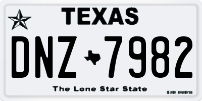TX license plate DNZ7982