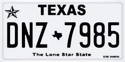 TX license plate DNZ7985
