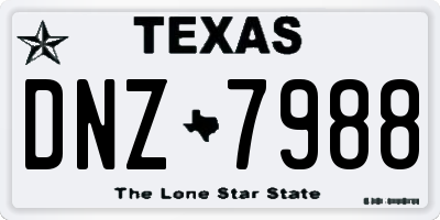 TX license plate DNZ7988