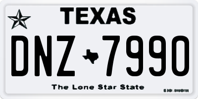TX license plate DNZ7990