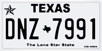 TX license plate DNZ7991