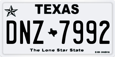 TX license plate DNZ7992
