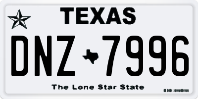 TX license plate DNZ7996
