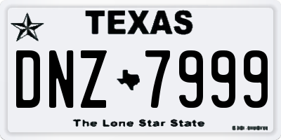 TX license plate DNZ7999