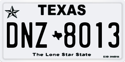 TX license plate DNZ8013