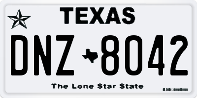 TX license plate DNZ8042