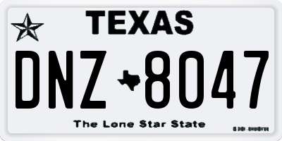 TX license plate DNZ8047