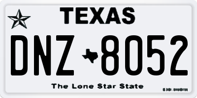 TX license plate DNZ8052