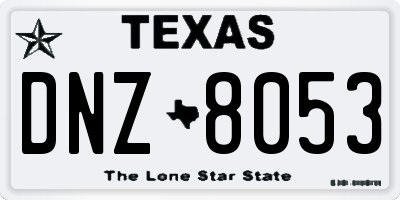 TX license plate DNZ8053