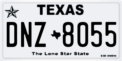 TX license plate DNZ8055