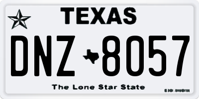 TX license plate DNZ8057