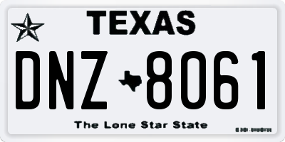 TX license plate DNZ8061