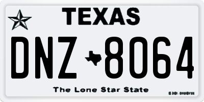 TX license plate DNZ8064