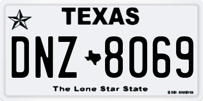TX license plate DNZ8069