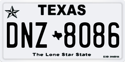 TX license plate DNZ8086