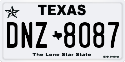 TX license plate DNZ8087