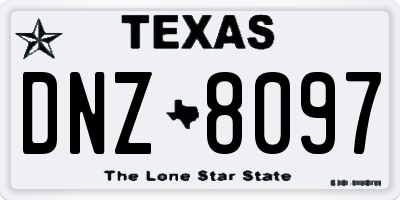 TX license plate DNZ8097