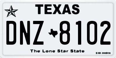 TX license plate DNZ8102