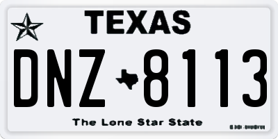 TX license plate DNZ8113