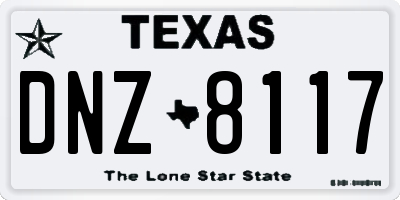 TX license plate DNZ8117